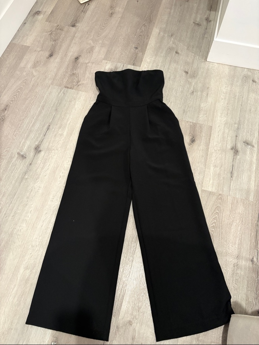 Strapless Black Wide-Leg Jumpsuit